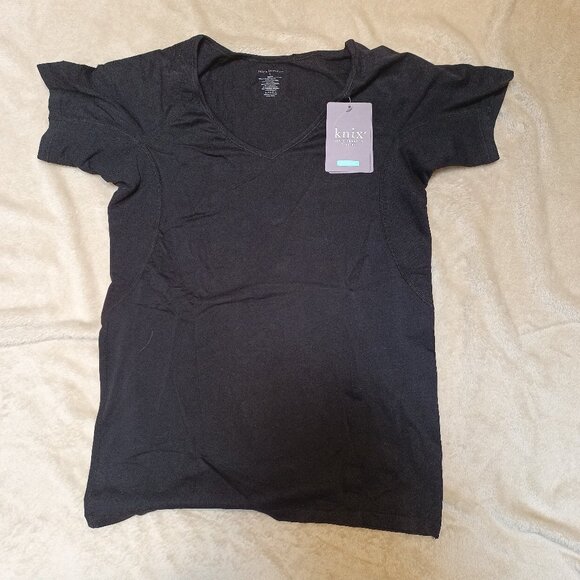 Knix NEW Don't Sweat It T-Shirt - Black Size Large - Picture 1 of 7
